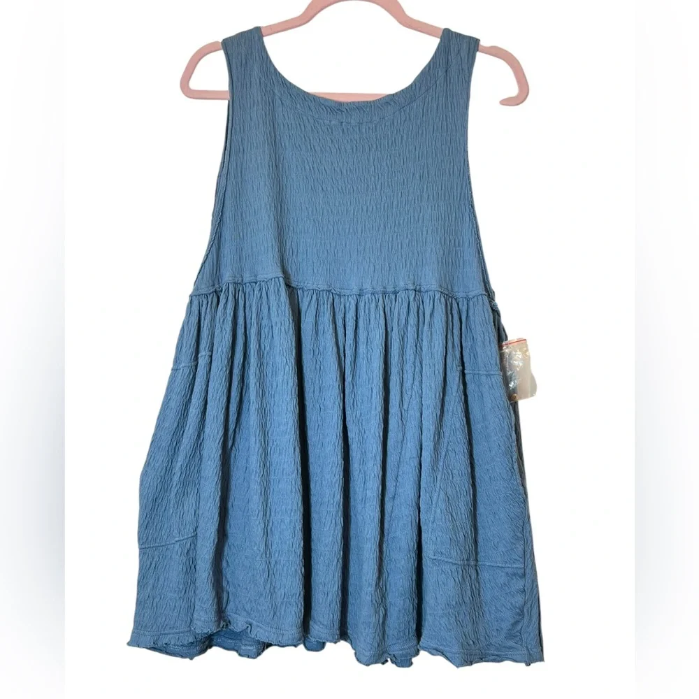 Free People Beach I'm Still Obsessed Sleeveless Mini Dress Size S Blue